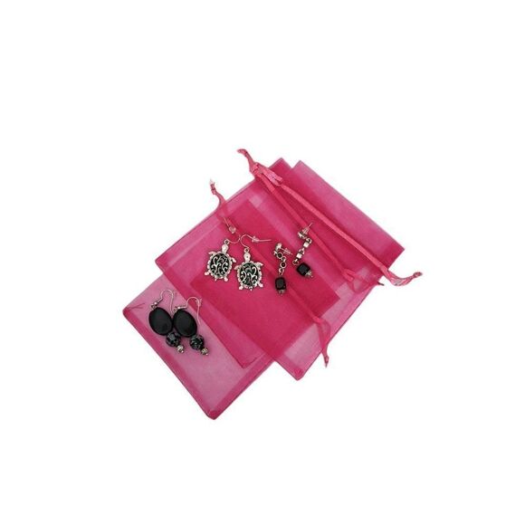 Turtle Earrings 3 Pairs of Earrings Silver-Tone Beaded Earrings Dangle Earrings - Picture 2 of 6